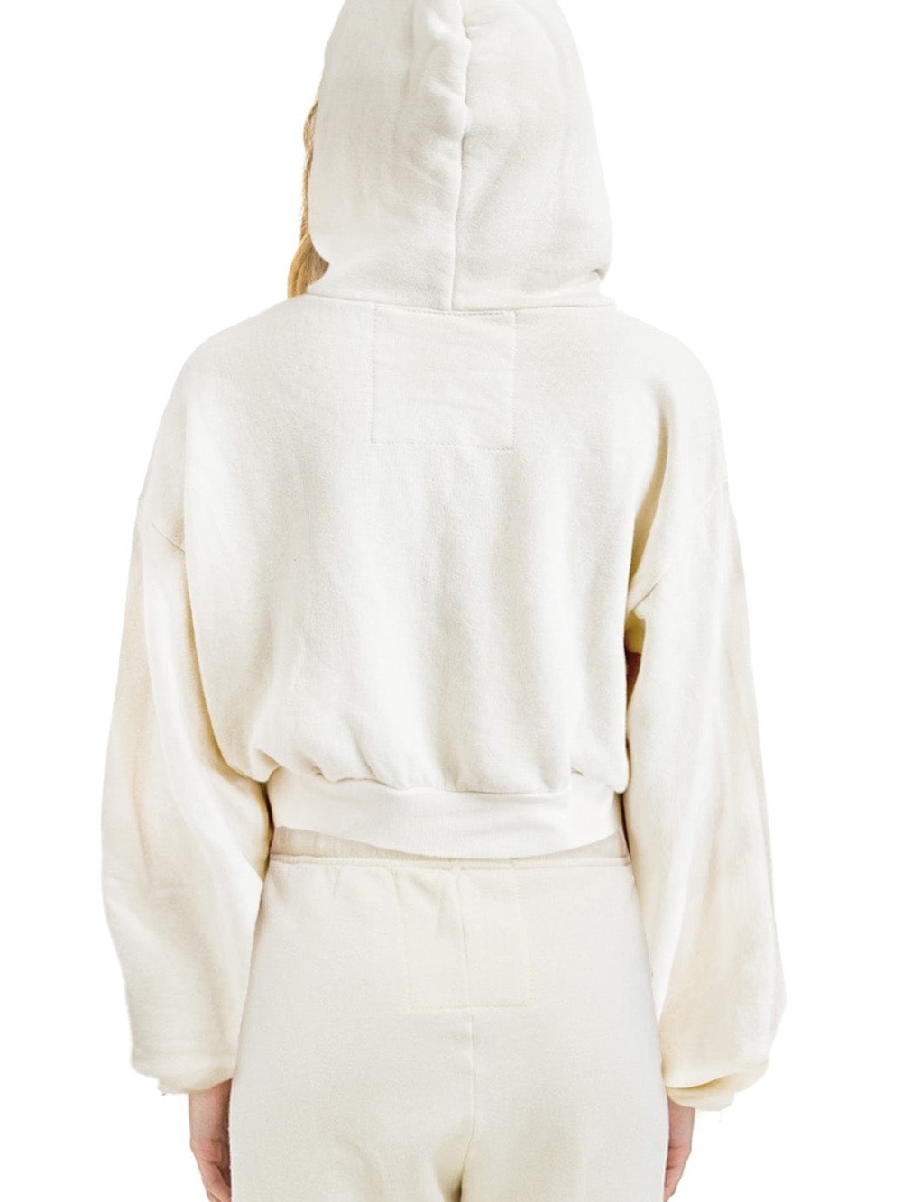 Aviator Nation Sunset Patch Cropped Zip Hoodie Vintage White Womens - XSmall - Picture 2 of 13